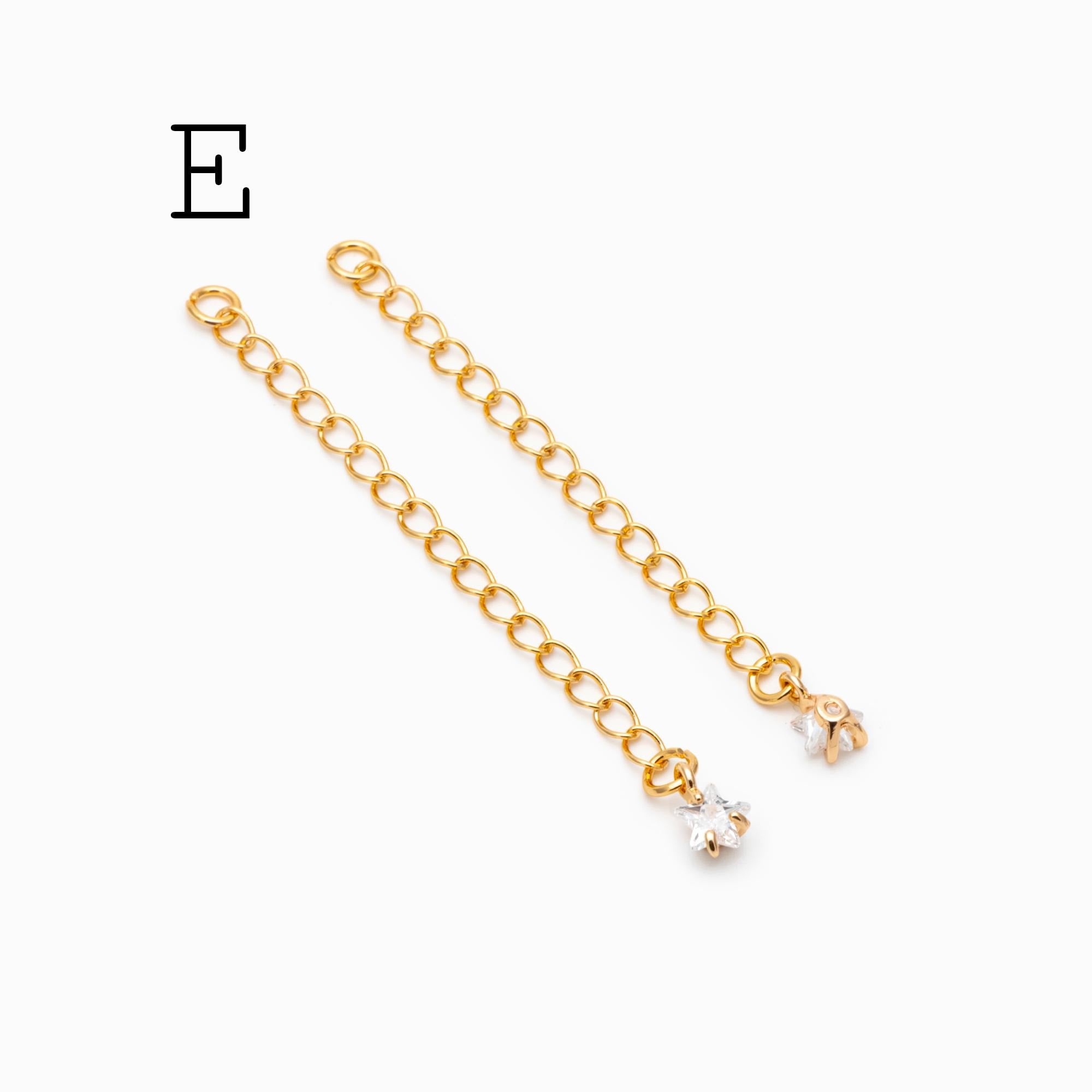 4pcs Gold/ Silver Tone Extender Chain, Gold/ Rhodium plated Brass, Necklace Bracelet Extension Chain (GB-4711)